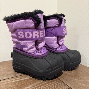 Sorel Snow Commander Waterproof Winter Snow Boots Toddler Girls Purple Size 5